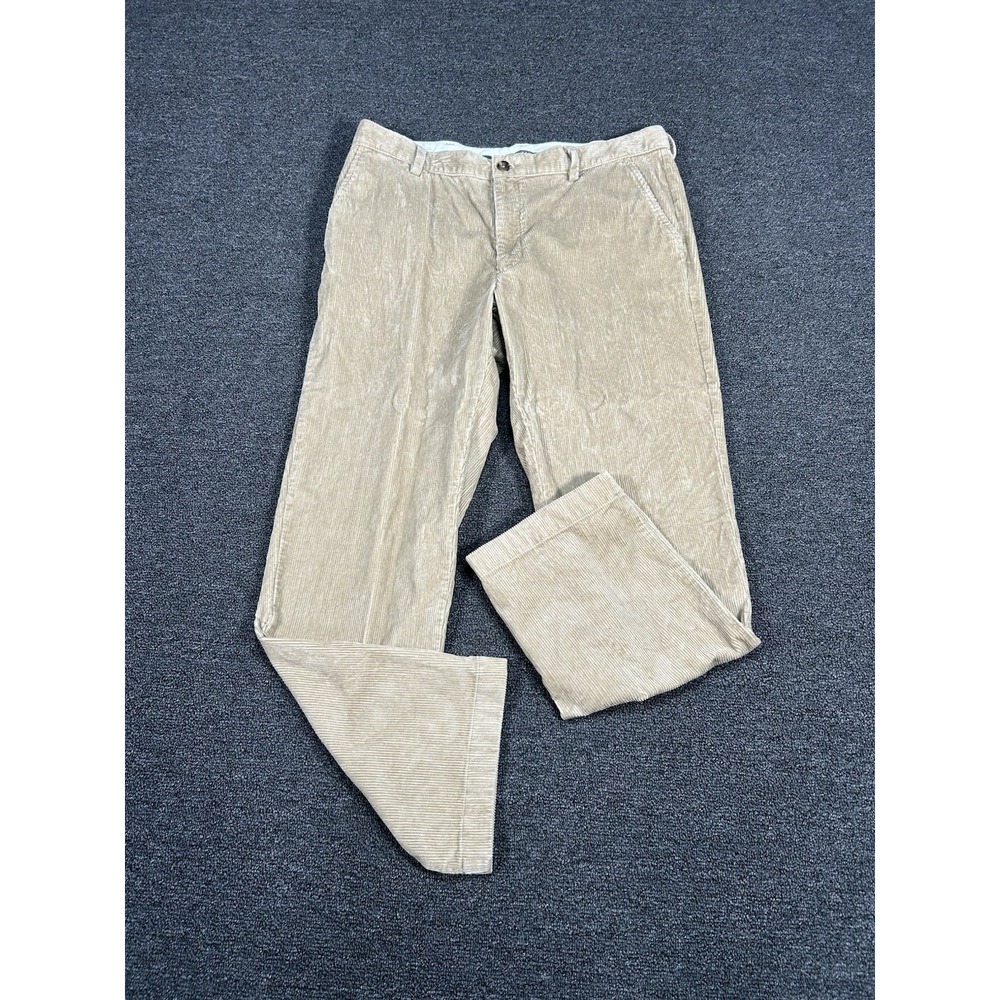 LL Bean Classic Fit Corduroy Pants Men's 36x30 Khaki Beige Wide Wale‎ Rugged